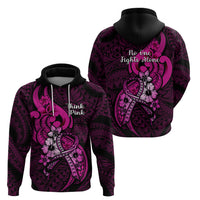 Polynesia Breast Cancer Awareness Hoodie Think Pink Polynesian Ribbon Black Version LT14 - Polynesian Pride