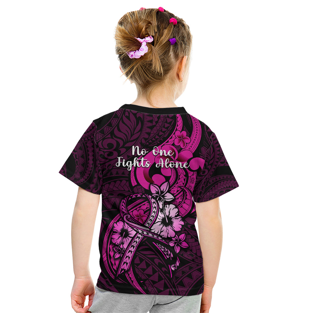 Polynesia Breast Cancer Awareness Kid T Shirt Think Pink Polynesian Ribbon Black Version LT14 - Polynesian Pride