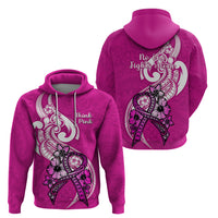 Polynesia Breast Cancer Awareness Hoodie Think Pink Polynesian Ribbon White Version LT14 - Polynesian Pride