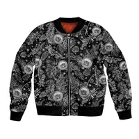 Hawaii Christmas Bomber Jacket Tropical Style With Coat Of Arms LT14 Unisex Black - Polynesian Pride