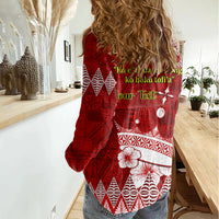 Personalised Tonga King Tupou I Day Women Casual Shirt Tongan Ngatu Pattern With Crown LT14 - Polynesian Pride