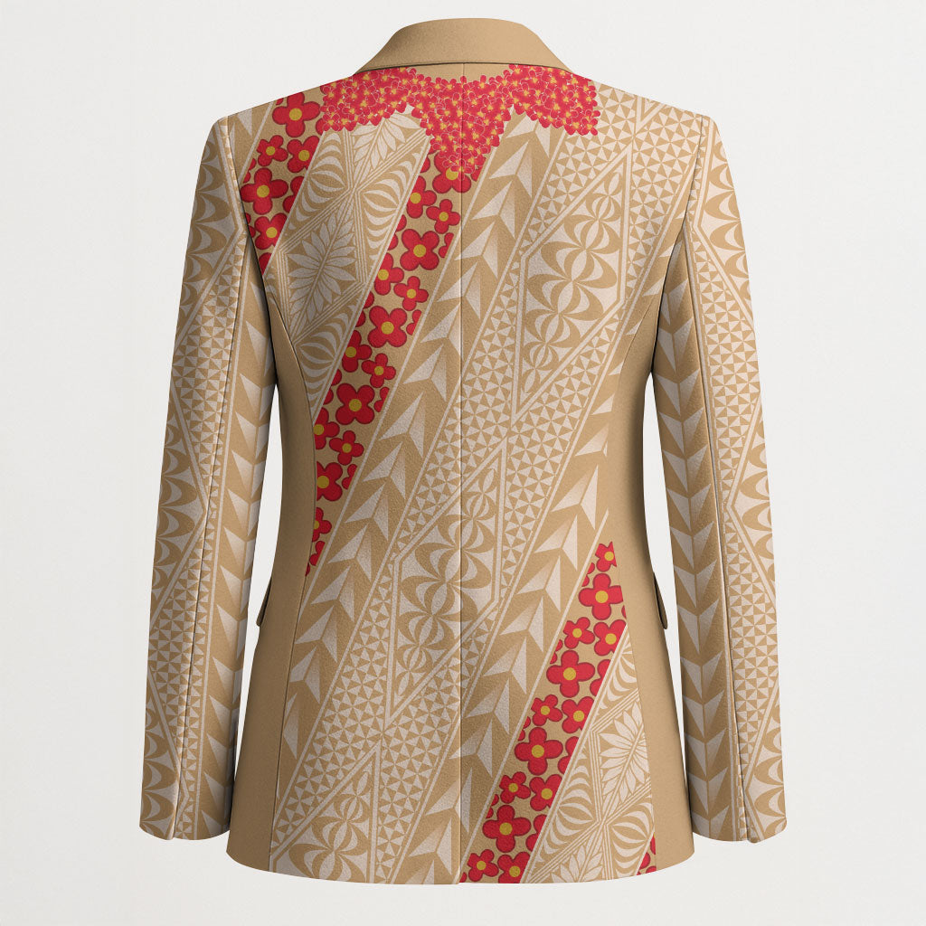 Malo e Lelei Tonga Blazer Heilala Lei Tongan Ngatu Pattern LT14 - Polynesian Pride