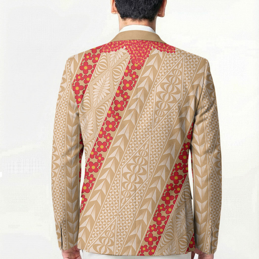 Malo e Lelei Tonga Blazer Heilala Lei Tongan Ngatu Pattern LT14 - Polynesian Pride
