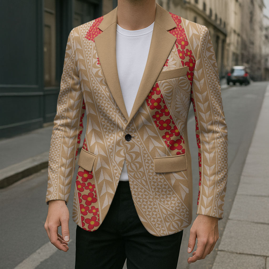 Malo e Lelei Tonga Blazer Heilala Lei Tongan Ngatu Pattern LT14 - Polynesian Pride