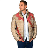 Malo e Lelei Tonga Padded Jacket Heilala Lei Tongan Ngatu Pattern LT14 - Polynesian Pride