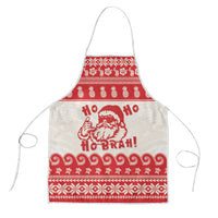 Red Mele Kalikimaka Hawaii Apron Funny Ho Ho Ho Santa Shaka LT14 Red - Polynesian Pride