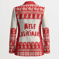 Red Mele Kalikimaka Hawaii Blazer Funny Ho Ho Ho Santa Shaka - Polynesian Pride