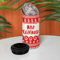 Red Mele Kalikimaka Hawaii 4 in 1 Can Cooler Tumbler Funny Ho Ho Ho Santa Shaka LT14 - Polynesian Pride