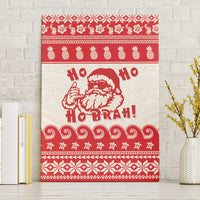 Red Mele Kalikimaka Hawaii Canvas Wall Art Funny Ho Ho Ho Santa Shaka - Polynesian Pride