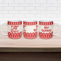 Red Mele Kalikimaka Hawaii Ceramic Mug Funny Ho Ho Ho Santa Shaka LT14 - Polynesian Pride