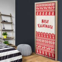 Red Mele Kalikimaka Hawaii Door Cover Funny Ho Ho Ho Santa Shaka LT14 - Polynesian Pride