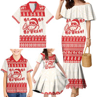 Red Mele Kalikimaka Hawaii Family Matching Mermaid Dress and Hawaiian Shirt Funny Ho Ho Ho Santa Shaka - Polynesian Pride