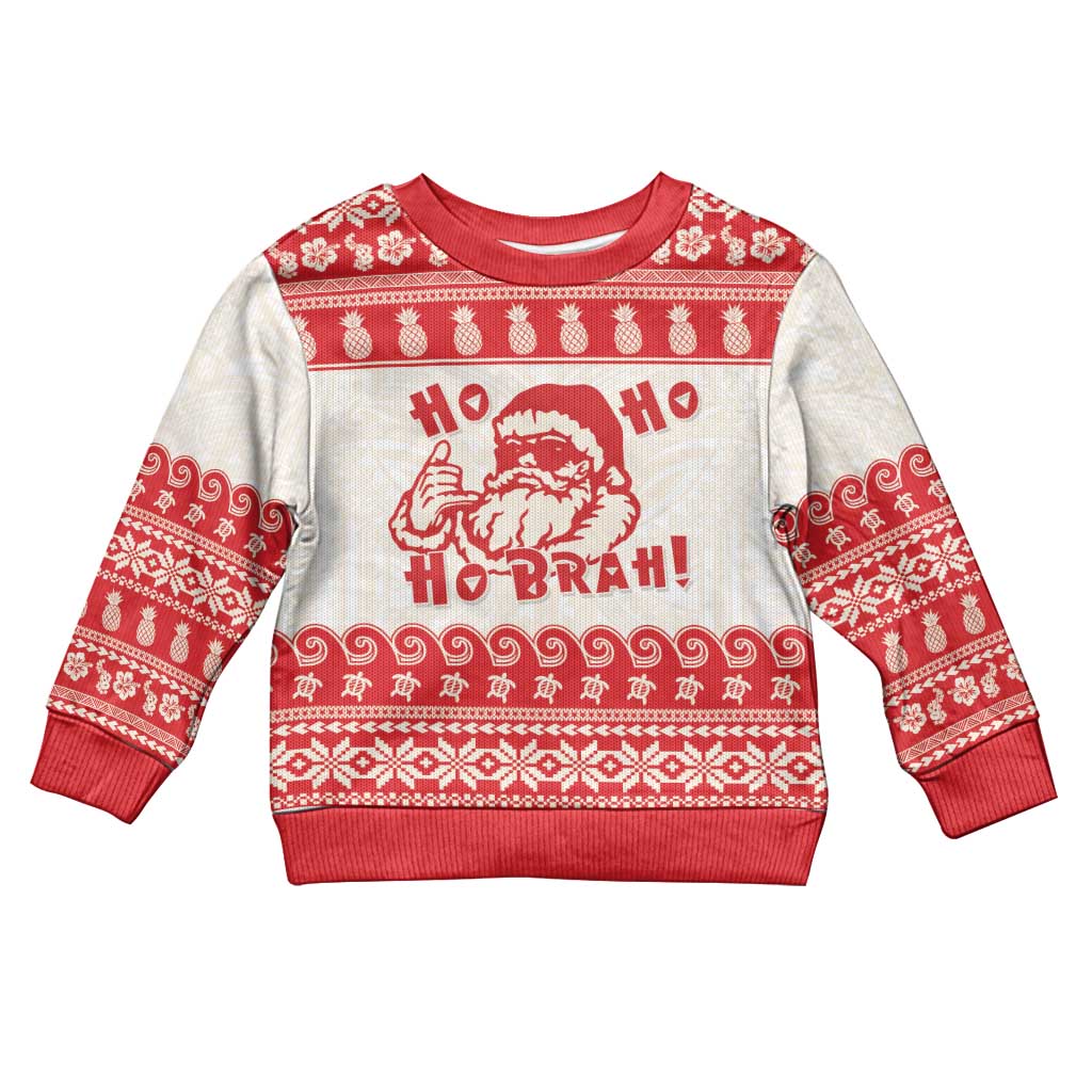 Red Mele Kalikimaka Hawaii Kid Ugly Christmas Sweater Funny Ho Ho Ho Santa Shaka - Polynesian Pride