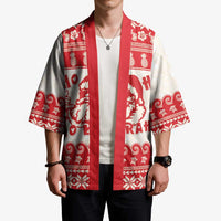 Red Mele Kalikimaka Hawaii Kimono Funny Ho Ho Ho Santa Shaka LT14 - Polynesian Pride