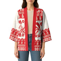 Red Mele Kalikimaka Hawaii Kimono Funny Ho Ho Ho Santa Shaka LT14 - Polynesian Pride