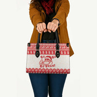 Red Mele Kalikimaka Hawaii Leather Bag Funny Ho Ho Ho Santa Shaka LT14 - Polynesian Pride