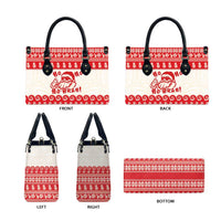Red Mele Kalikimaka Hawaii Leather Bag Funny Ho Ho Ho Santa Shaka LT14 - Polynesian Pride