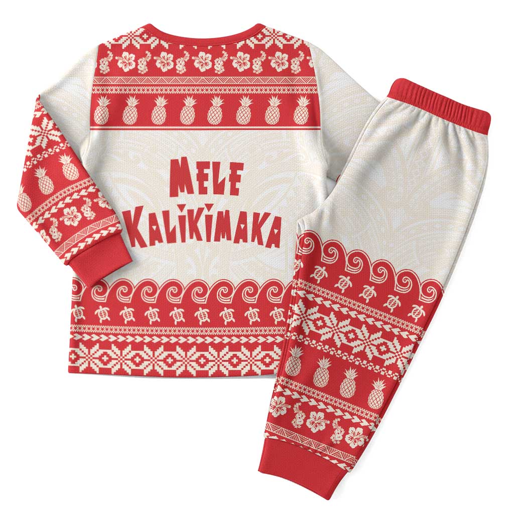 Red Mele Kalikimaka Hawaii Christmas Pajama Set Funny Ho Ho Ho Santa Shaka - Polynesian Pride