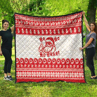Red Mele Kalikimaka Hawaii Quilt Funny Ho Ho Ho Santa Shaka LT14 - Polynesian Pride