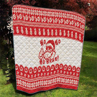 Red Mele Kalikimaka Hawaii Quilt Funny Ho Ho Ho Santa Shaka LT14 - Polynesian Pride
