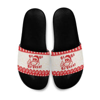 Red Mele Kalikimaka Hawaii Slide Sandals Funny Ho Ho Ho Santa Shaka LT14 Red - Polynesian Pride