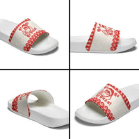 Red Mele Kalikimaka Hawaii Slide Sandals Funny Ho Ho Ho Santa Shaka LT14 - Polynesian Pride