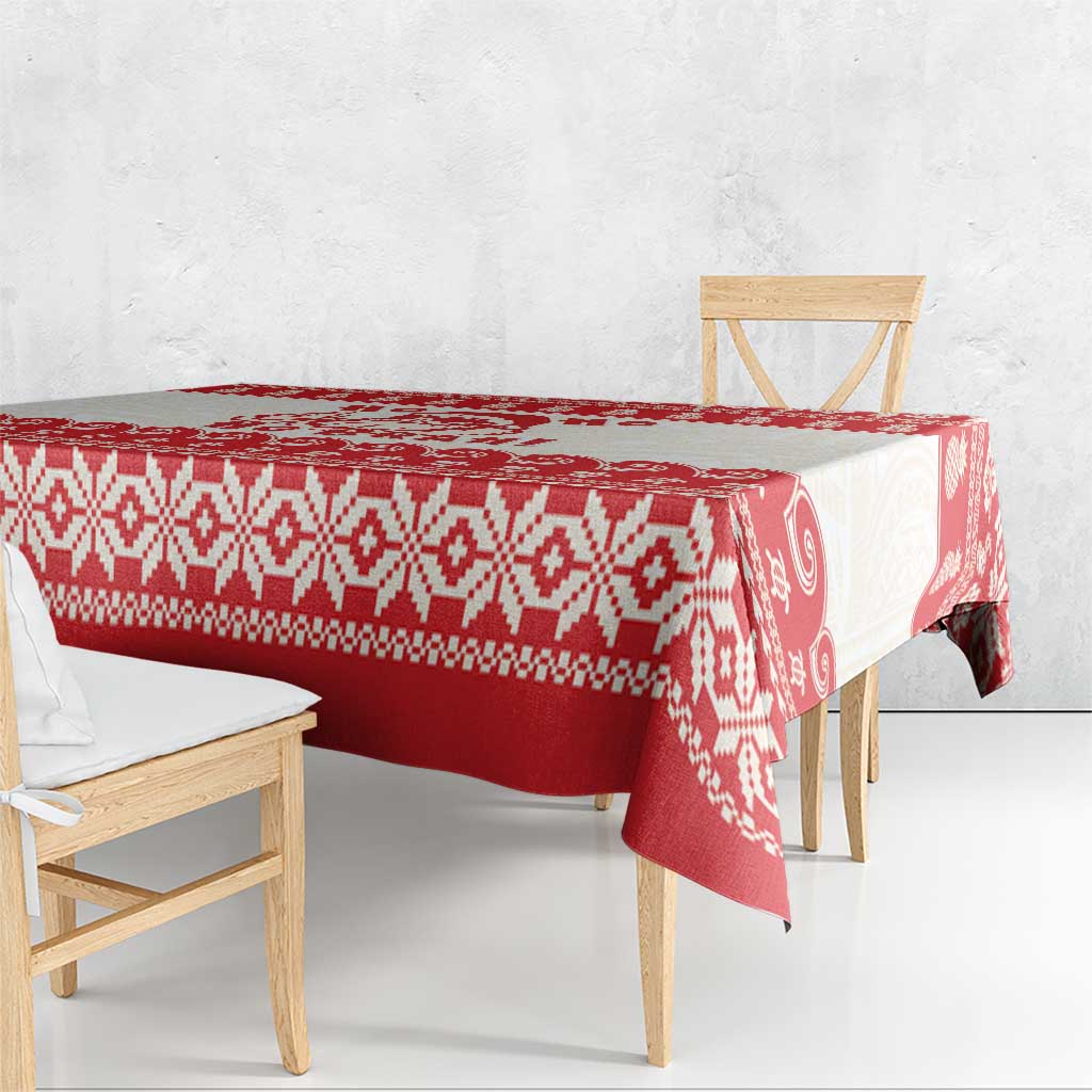 Red Mele Kalikimaka Hawaii Tablecloth Funny Ho Ho Ho Santa Shaka - Polynesian Pride