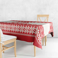 Red Mele Kalikimaka Hawaii Tablecloth Funny Ho Ho Ho Santa Shaka - Polynesian Pride