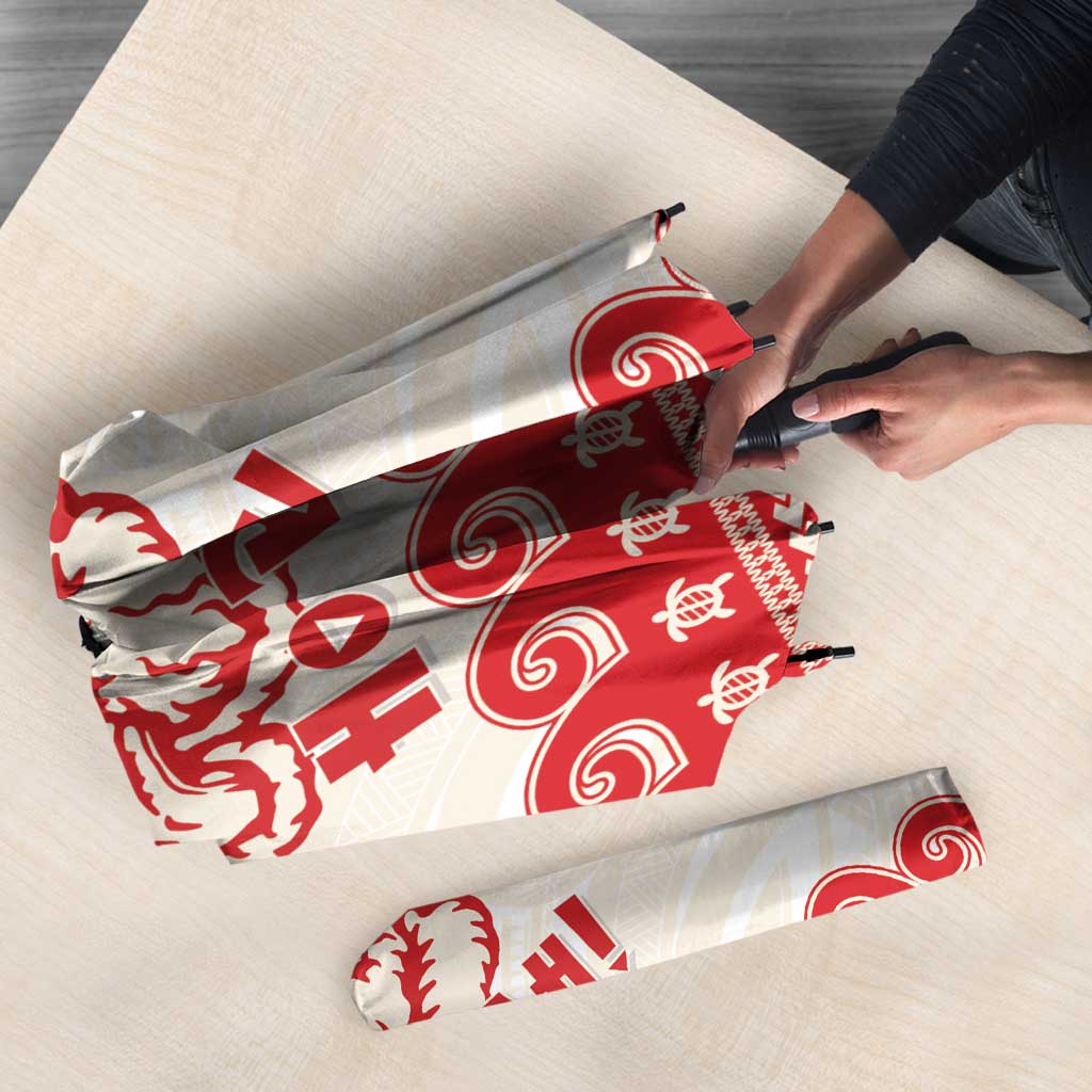 Red Mele Kalikimaka Hawaii Umbrella Funny Ho Ho Ho Santa Shaka LT14 - Polynesian Pride