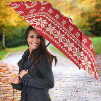 Red Mele Kalikimaka Hawaii Umbrella Funny Ho Ho Ho Santa Shaka LT14 - Polynesian Pride