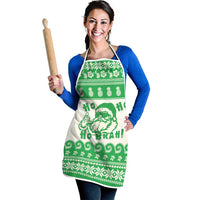 Green Mele Kalikimaka Hawaii Apron Funny Ho Ho Ho Santa Shaka LT14 - Polynesian Pride