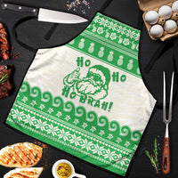 Green Mele Kalikimaka Hawaii Apron Funny Ho Ho Ho Santa Shaka LT14 Green - Polynesian Pride