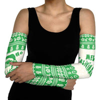 Green Mele Kalikimaka Hawaii Arm Sleeves Funny Ho Ho Ho Santa Shaka - Polynesian Pride