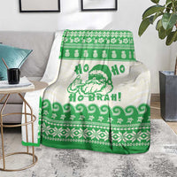 Green Mele Kalikimaka Hawaii Blanket Funny Ho Ho Ho Santa Shaka - Polynesian Pride