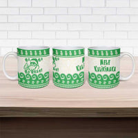 Green Mele Kalikimaka Hawaii Ceramic Mug Funny Ho Ho Ho Santa Shaka LT14 - Polynesian Pride