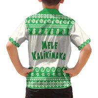 Green Mele Kalikimaka Hawaii Family Matching Long Sleeve Bodycon Dress and Hawaiian Shirt Funny Ho Ho Ho Santa Shaka - Polynesian Pride