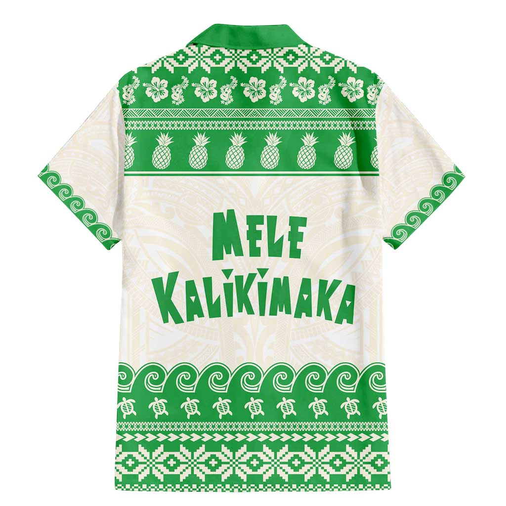 Green Mele Kalikimaka Hawaii Family Matching Mermaid Dress and Hawaiian Shirt Funny Ho Ho Ho Santa Shaka - Polynesian Pride