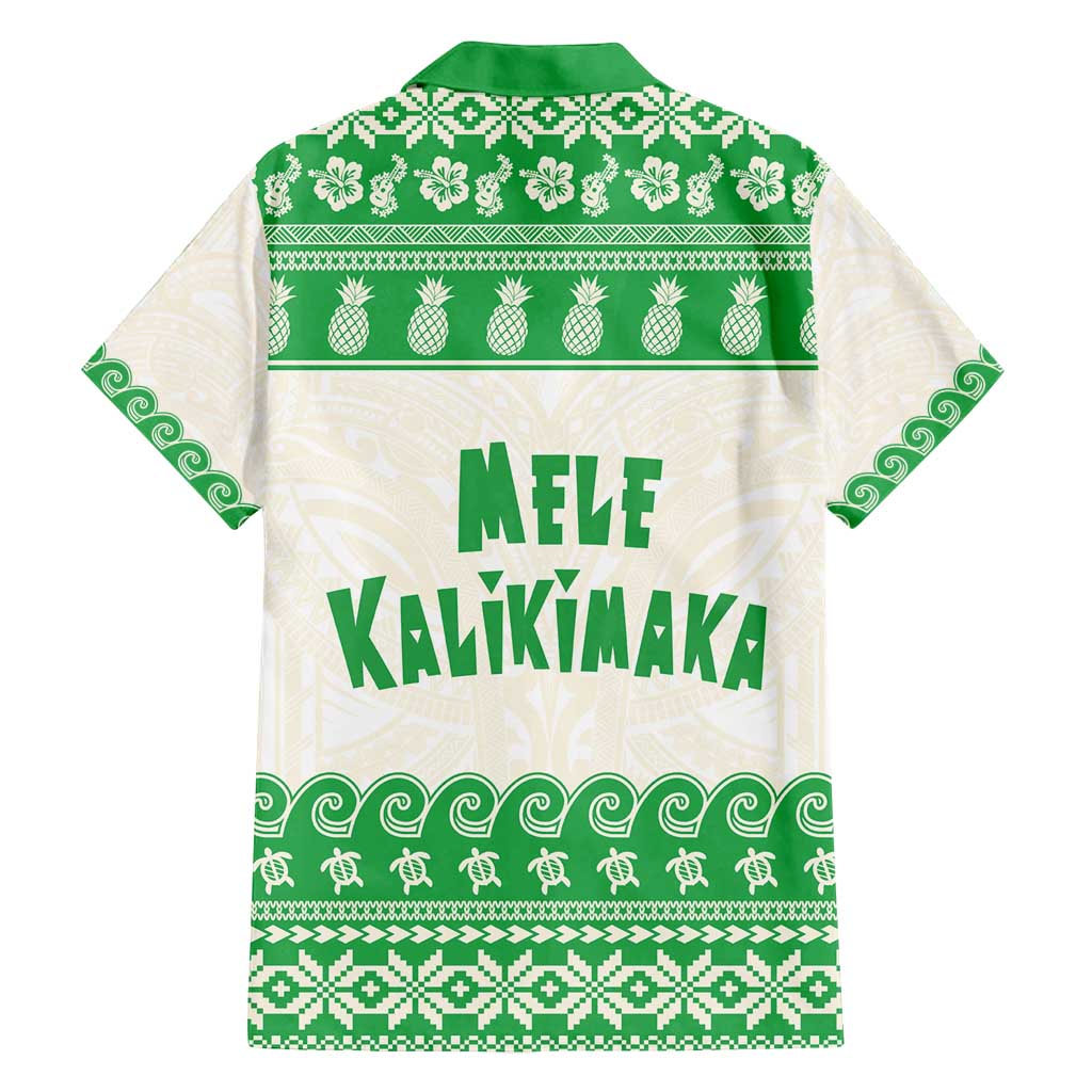 Green Mele Kalikimaka Hawaii Family Matching Puletasi and Hawaiian Shirt Funny Ho Ho Ho Santa Shaka - Polynesian Pride