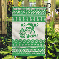 Green Mele Kalikimaka Hawaii Garden Flag Funny Ho Ho Ho Santa Shaka - Polynesian Pride