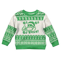 Green Mele Kalikimaka Hawaii Kid Ugly Christmas Sweater Funny Ho Ho Ho Santa Shaka - Polynesian Pride
