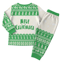 Green Mele Kalikimaka Hawaii Christmas Pajama Set Funny Ho Ho Ho Santa Shaka - Polynesian Pride