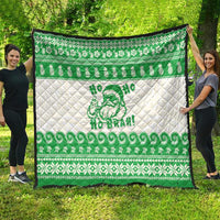 Green Mele Kalikimaka Hawaii Quilt Funny Ho Ho Ho Santa Shaka LT14 - Polynesian Pride