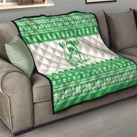 Green Mele Kalikimaka Hawaii Quilt Funny Ho Ho Ho Santa Shaka LT14 - Polynesian Pride