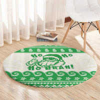 Green Mele Kalikimaka Hawaii Round Carpet Funny Ho Ho Ho Santa Shaka - Polynesian Pride