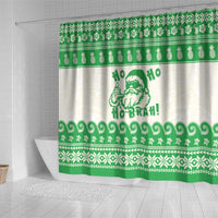 Green Mele Kalikimaka Hawaii Shower Curtain Funny Ho Ho Ho Santa Shaka - Polynesian Pride