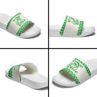 Green Mele Kalikimaka Hawaii Slide Sandals Funny Ho Ho Ho Santa Shaka LT14 - Polynesian Pride