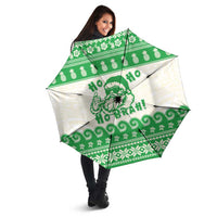 Green Mele Kalikimaka Hawaii Umbrella Funny Ho Ho Ho Santa Shaka LT14 - Polynesian Pride