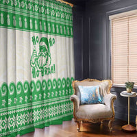 Green Mele Kalikimaka Hawaii Window Curtain Funny Ho Ho Ho Santa Shaka - Polynesian Pride