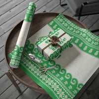 Green Mele Kalikimaka Hawaii Wrapping Paper Funny Ho Ho Ho Santa Shaka - Polynesian Pride