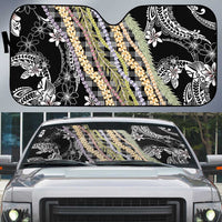 Black Palaka Hawaii Leis Auto Sun Shade Hawaiian-plaid Elegant Tropical Vibes LT14 Black - Polynesian Pride